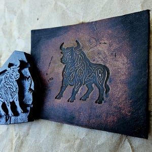 Celtic Bull Stamp | Mythic Knotwork Leather Stamp | Summoning Circle Series | Artificer Relic Tooling for Leather, Clay, Wax & Ceramics
