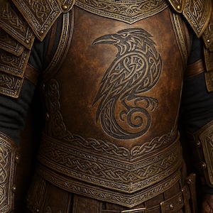 Tampon en cuir de corbeau celtique - Outil de nouage viking pour argile, résine, cire