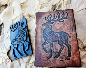 Celtic Stag Leather Stamp - Viking Norse Knotwork Design