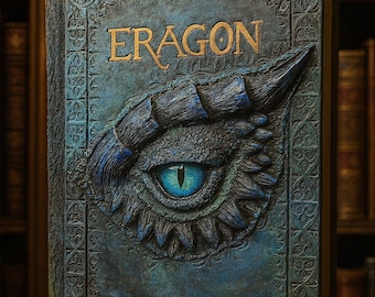Eragon Buch – Handgefertigte Lederband Edition Drachenauge | Fantasy Relikt Grimoire | Handwerker-Sammlerbuch