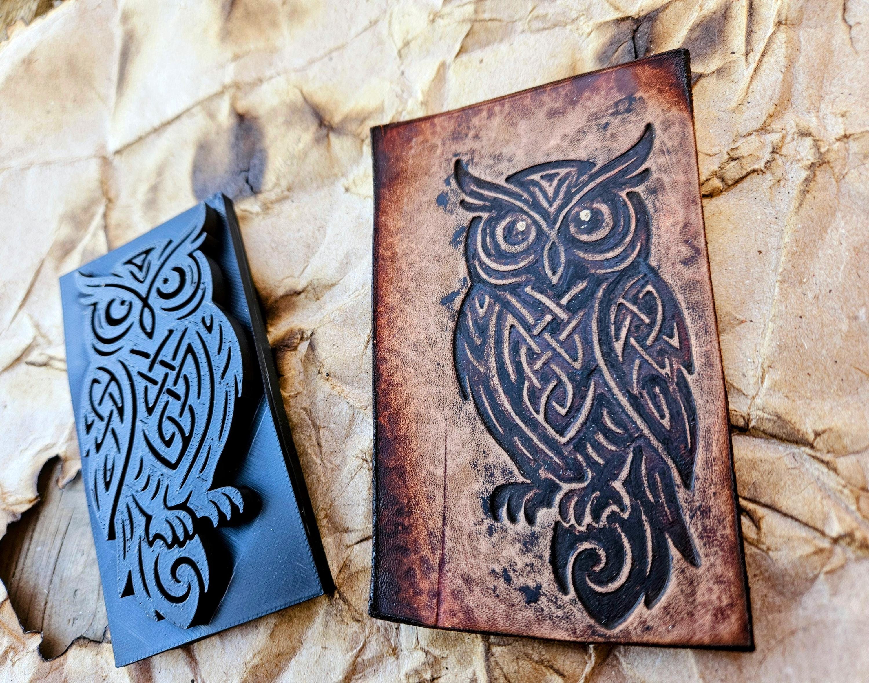 Celtic Knotwork Owl Leather Stamp &ndash; Norse Tool, Clay & Resin