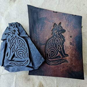 Celtic Fox Stamp | Knotwork Leather Stamp | Summoning Circle Series | Tooling Plate for Leather, Clay, Wax & Ceramics