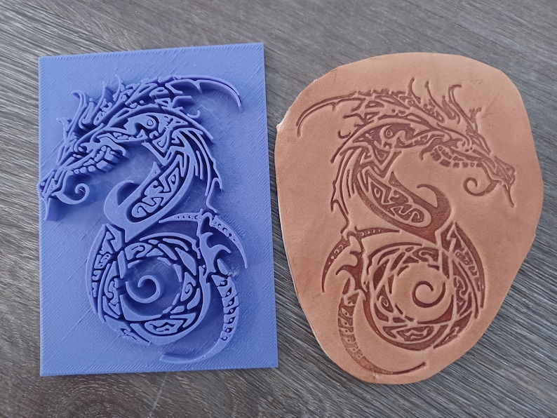 Dragon Leather Stamp, Fantasy Leather, Tribal Pattern Etsy