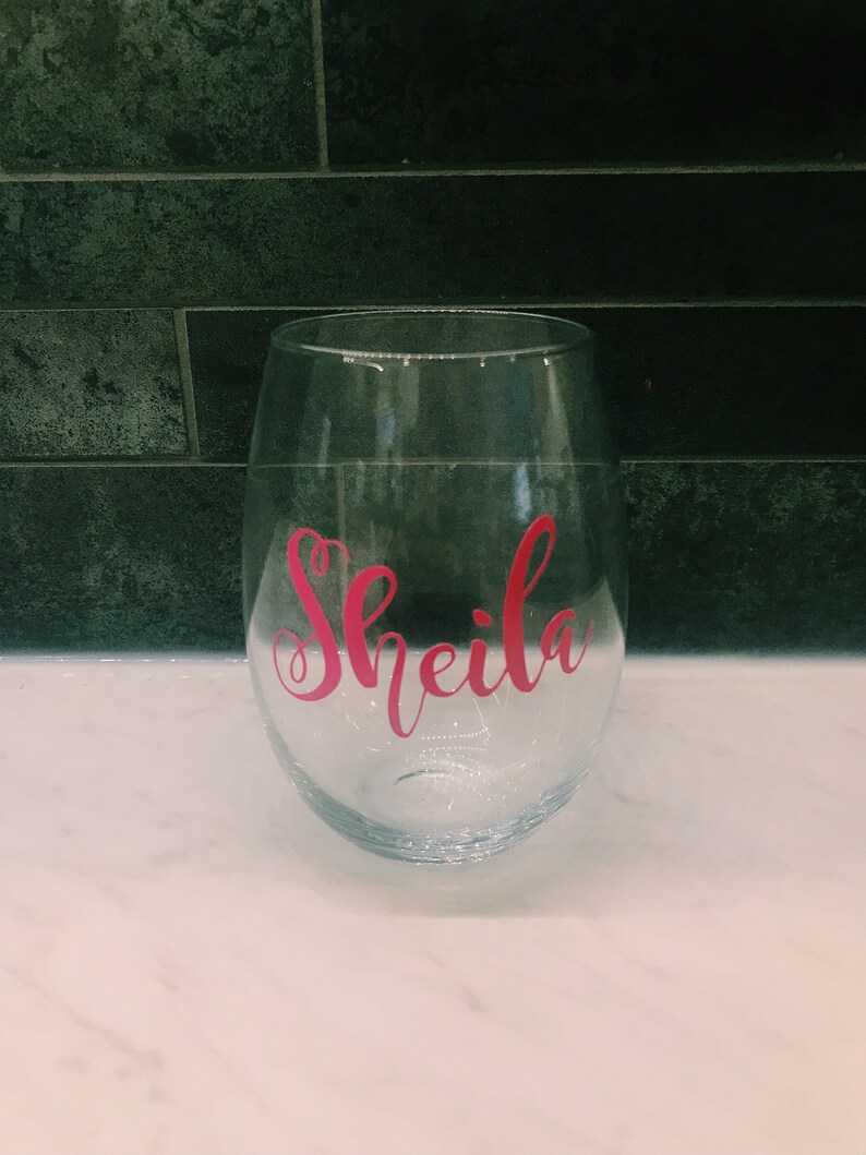 Wine Glass Decal Bridesmaid box decal vinyl name decal wine glass stickers custom wine glass tumbler decal