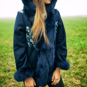 Elegant Blue Fox Fur Jacket – Authentic High-Quality Fur Coat | Gorgeous Blue Fox Fur Jacket