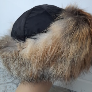 Bucket Hat - Natural Fox Fur Bucket Hat - Fisherman Style - Hut Pelz