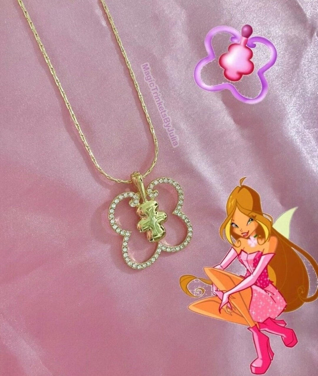 Winx Club Necklace Flora Fairy Dust Bottle Enchantix Believix Etsy