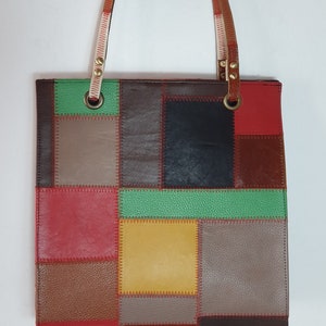 Cow Leather Handle Bag, Cow Leather Handbag, Multicolor Bag