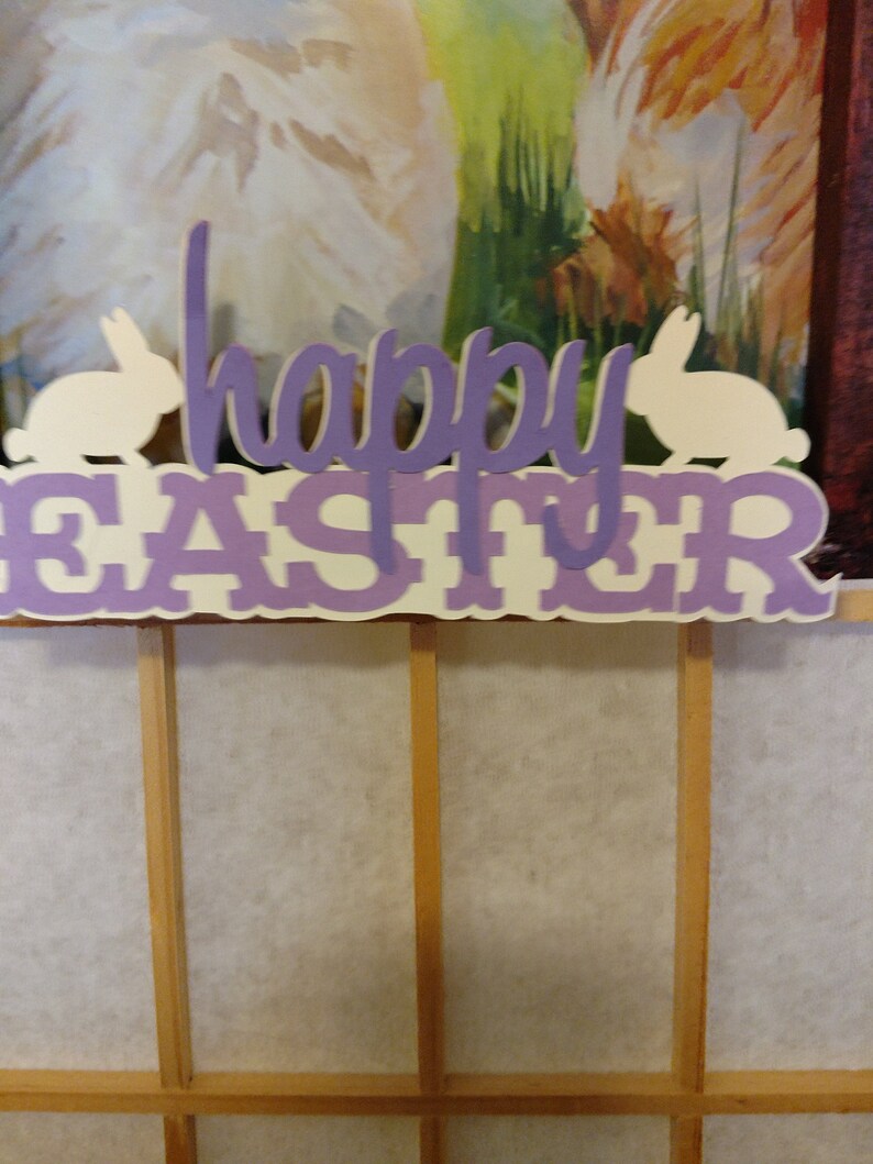 Rabbits Framed Happy Easter Wall Hanging