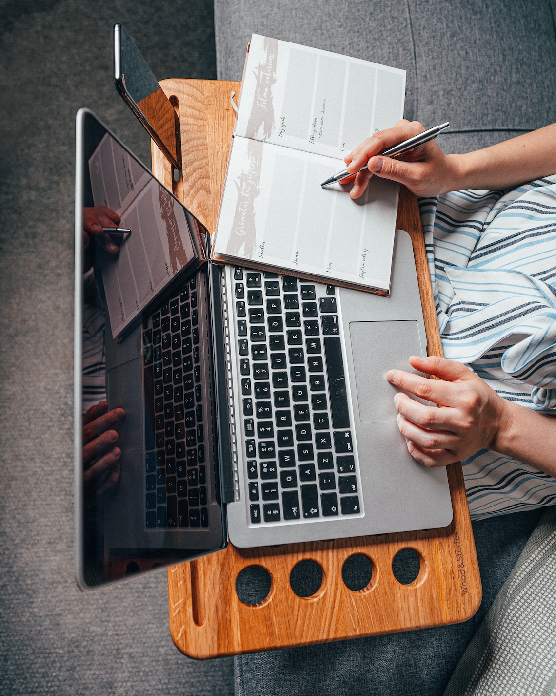 Lap desk Wood Desk Organizer Laptop Organizer Tablet Etsy