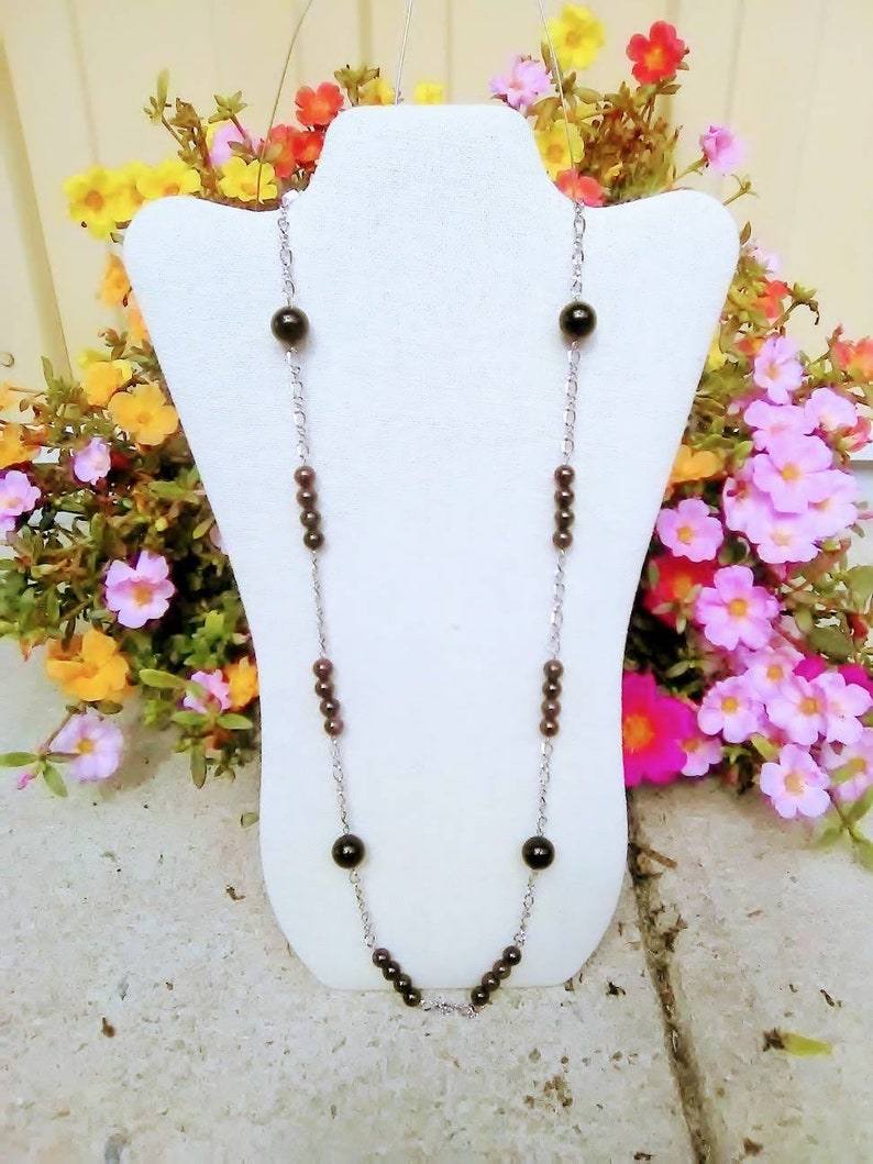 USC Gamecock Chain And Bead Necklace Garnet And Onyx