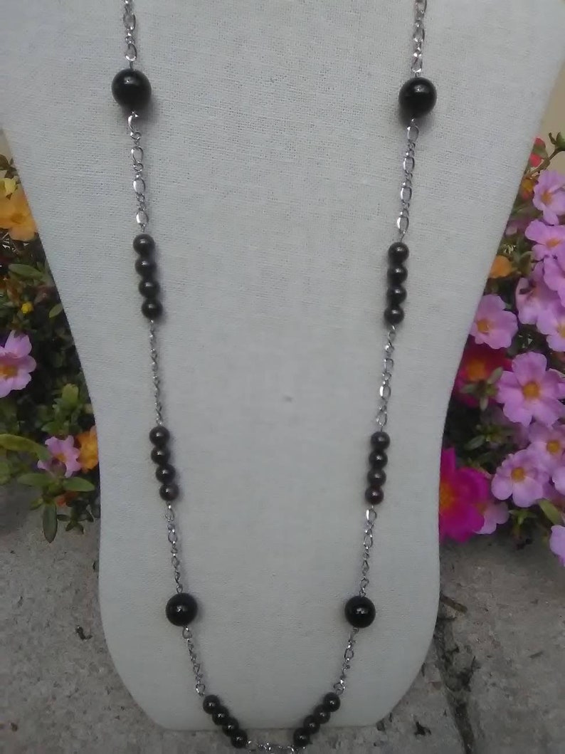 USC Gamecock Chain And Bead Necklace Garnet And Onyx