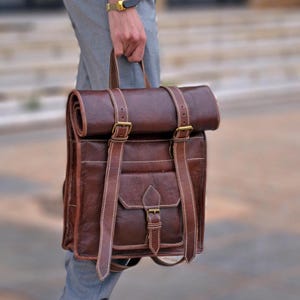 Durable Handmade Vintage Leather Backpacks ,Lightweight and Practical for Travel and Work