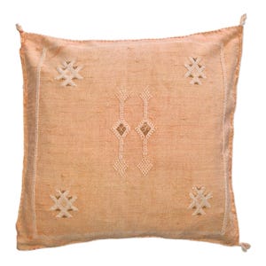 Handwoven Moroccan cactus Silk Pillow, 20x20 inch,Hand woven Berber Pillow, Colorful Decorative Sabra,kilim boho