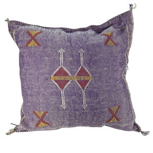 Handwoven Moroccan cactus Silk Pillow, 20x20 inch