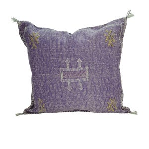 Handwoven Moroccan cactus Silk Pillow,20x20 inch, Boho Throw Pillow,Cactus Silk Pillow Cover, Hand woven Berber Pillow,fast shipping