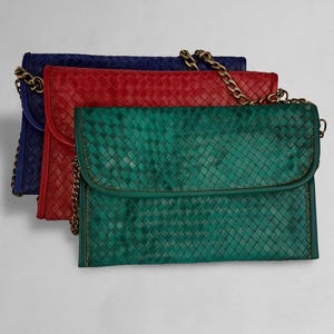 Sac à bandoulière en cuir fait main : design géométrique en cuir de vachette