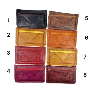Portefeuille en cuir artisanal pour femmes marocaines