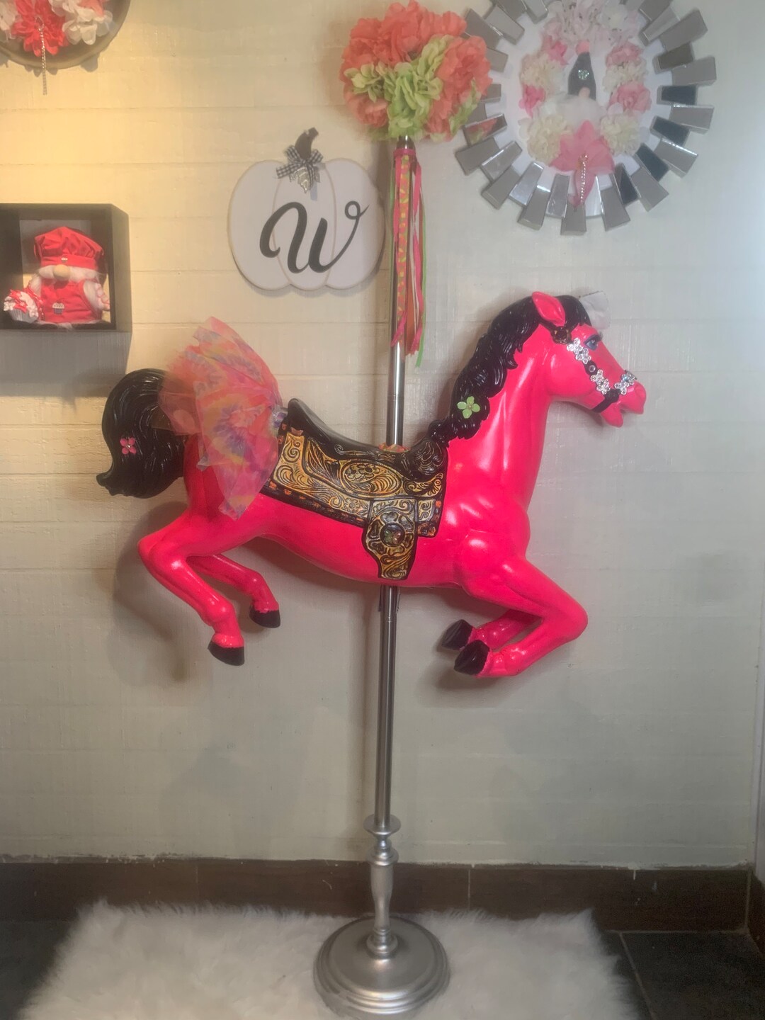 Vintage Full Size Carousel Horse One of a Kind Glows in the Etsy