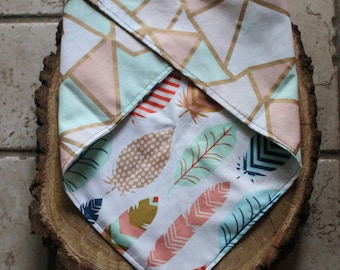 The Ali Mae - Tie On or Over the Collar Bandanas, Bowties & Sailor Bows for Dogs, Cats, Pets - Feathers, Pastel, Gold