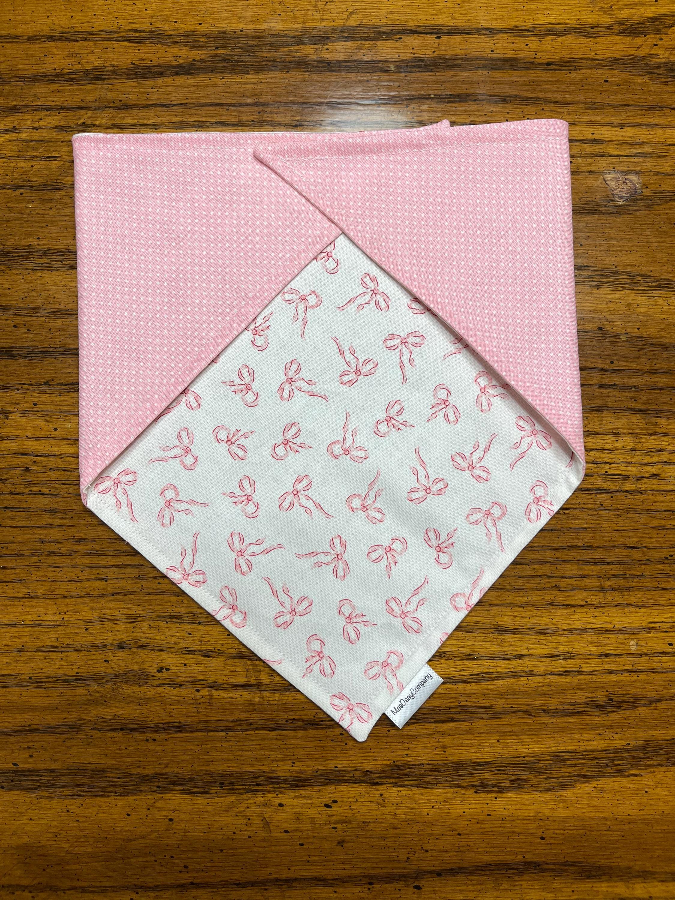 Pink Bows - Tie On or Over the Collar Bandanas, Bowties & Sailor Bows for Dogs, Cats, Pets - Girly Girl, Sailor Bow, Polka Dots