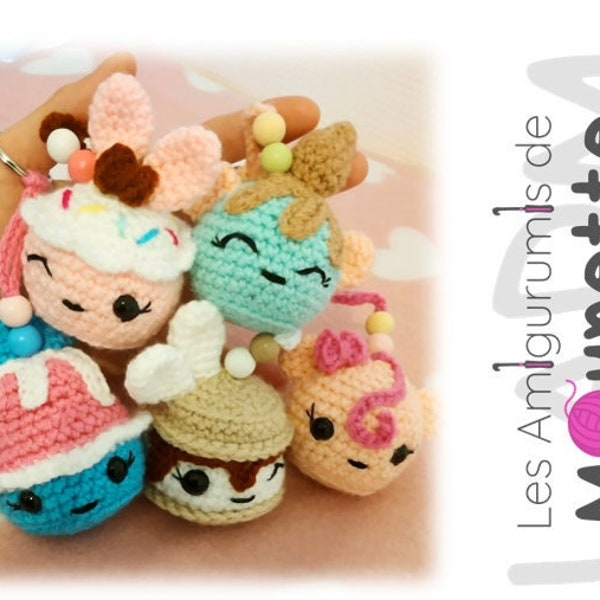 Tutoriel/Patron Portes clés kawai crochet PDF FR