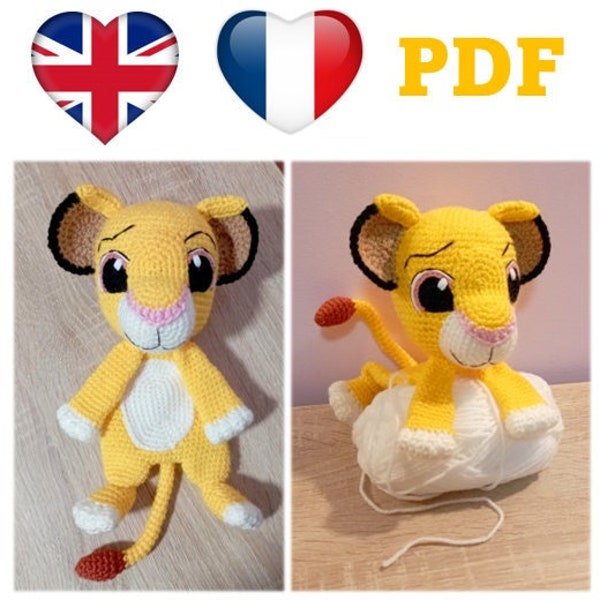 Tutoriel/Patron crochet Doudou  plat Simba  PDF LADM