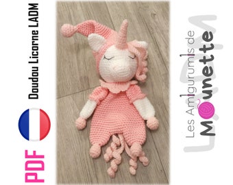 Tutorial/ Crochet pattern Doudou unicorn PDF FR LADM