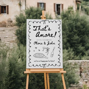 That&#39;s Amore Italian Themed Welcome Sign | Printable Engagement Party Decor | Italy Inspired Event Sign | Digital Download | Pizza Party