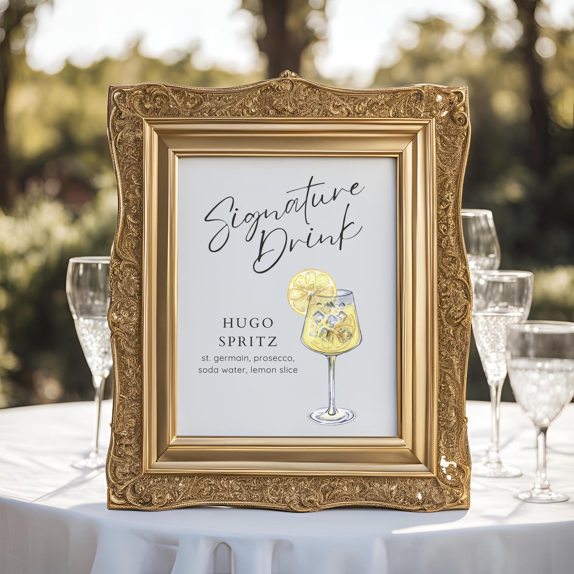 Hugo Spritz Signature Drink Sign | Printable Wedding Bar Sign