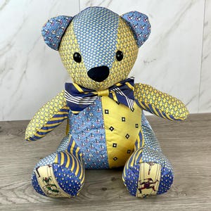 Memory Bear Keepsake from loved ones neck ties and clothing