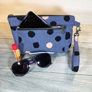 Ruby Star Society, Polka Dot Linen Cotton Canvas Devon Pouch, Wristlet