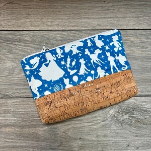 Disney Seidenpapier Silhouette Stoff mit Korken, Kulturbeutel, Makeup Tasche, zwei Größen