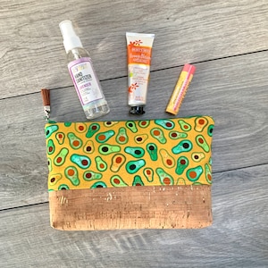Graphic Avocado Print, Makeup Bag, small