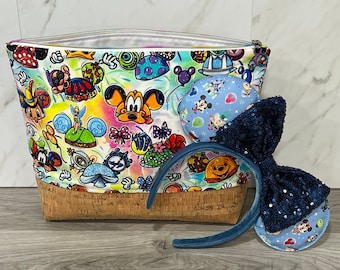 Custom Mouse Ears storage/travel zipper pouch