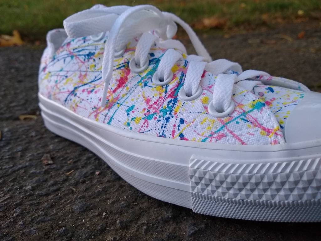 Custom Splatter Paint Shoes Etsy