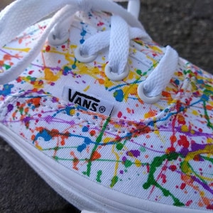 Neon Splatter Paint Vans off the Wall Vans Custom Splatter Paint Neon Paint Splatter Painted Shoes Etsy Canada