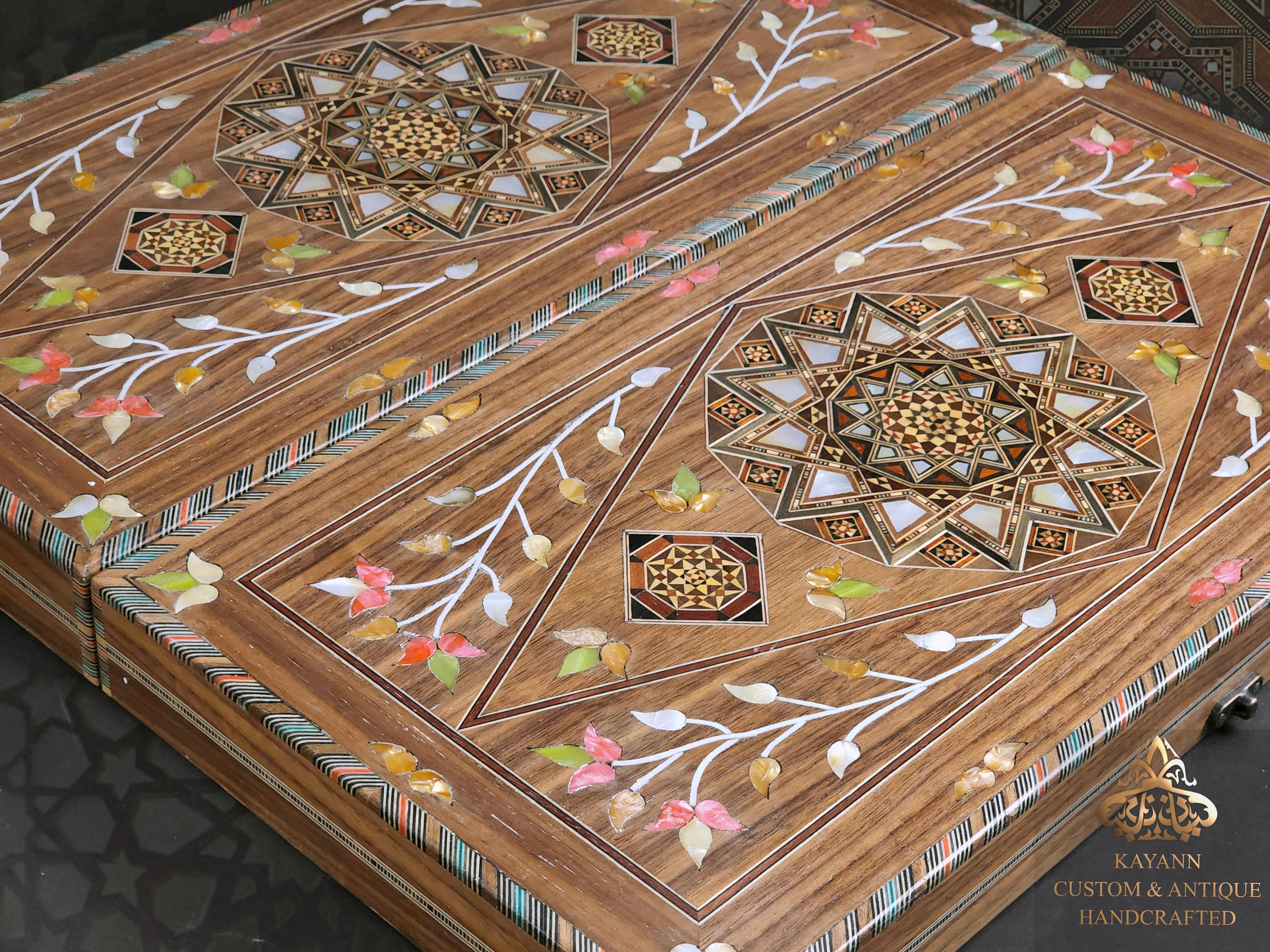 Set Backgammon Grande 20 Pollici In Legno Massello - Verde - Per 2 Giocatori