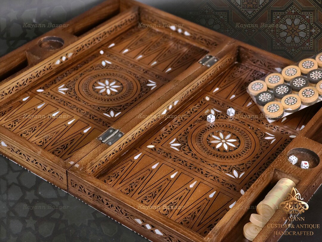 Luxury Backgammon Board, Solid Handmade Backgammon Set, High Quality