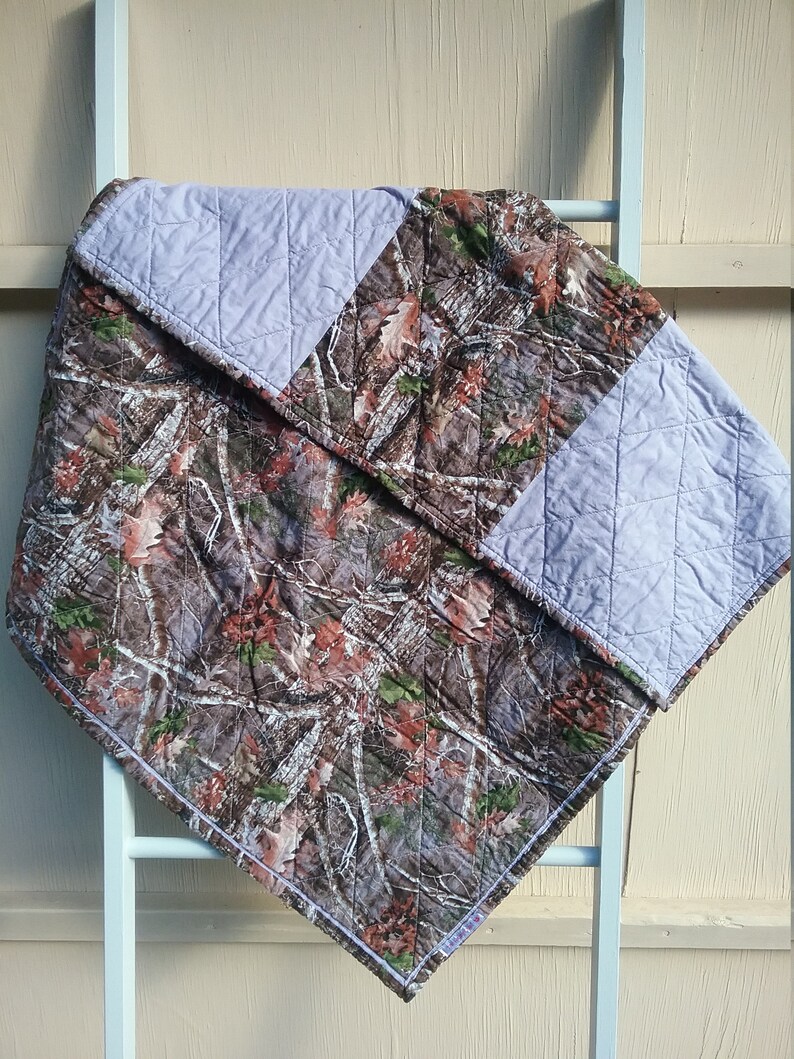 Camouflage baby quilt