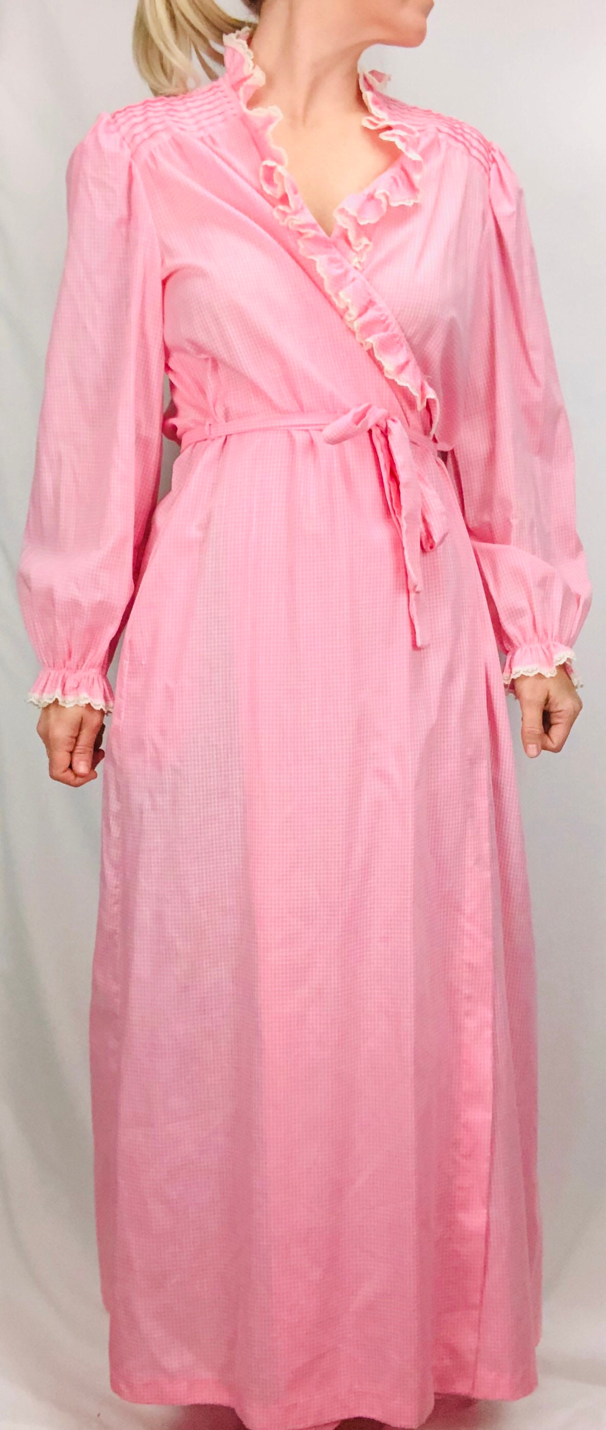 pink gingham maxi dress