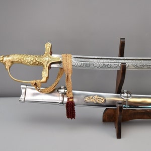 Polish Officer Saber gen.Sikorski with Scabbard and double stand, wz1920, Engraved, Gift from Poland,