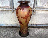 Vase with Humming-Bird and Flowers, antique home decor