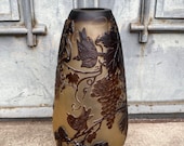 Big Vase with Grape Vines, antique home decor