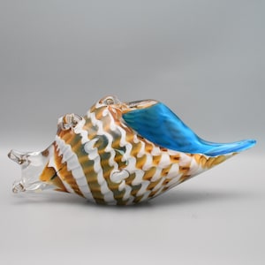 Sea Shell Glass Figurine, Murano Glass Sculpture, antique home decor