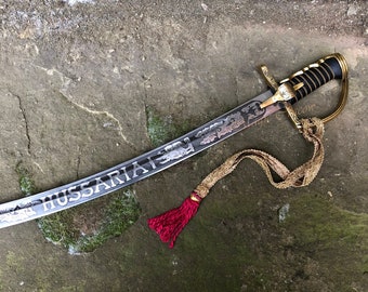 Polish Hussar Saber 1750 Signed "Hussaria” and “Jesus Maria Josef Spes Mea”, Cold Steel, Decorative Militaria, Gift Idea