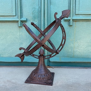 Cast Iron Sundial, Outdoor Sign, Garden Decor, Garden Sundial, Metal Sculpture, Cast Iron Sculpture.