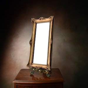 Elegant Mirror in Golden Frame, Art Deco Style Mirror, Richly Decorated, Victorian Style, Wall Decor