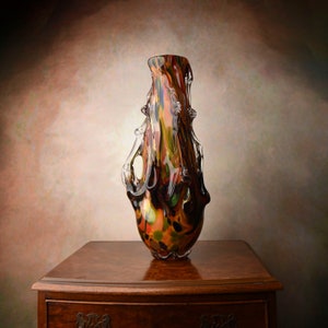 Big Glass Vase, Volcano, Murano Style, Elegant Gift