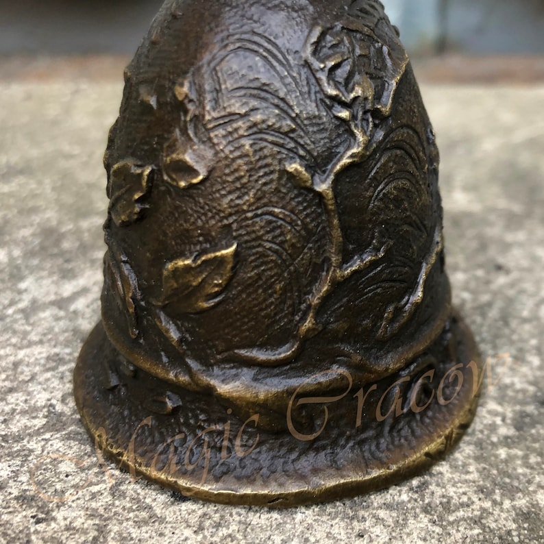 Vintage Bell Bronze Figurine Reception Bell with Cat Head Hotel Bronze Bell Cat Bell